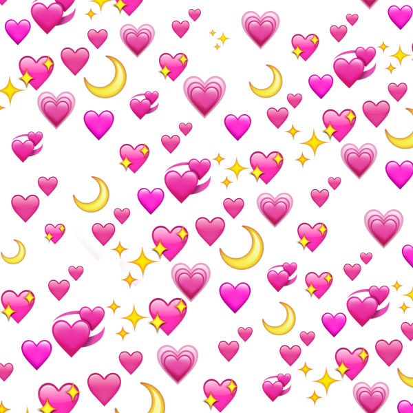 Много смайликов сердечек