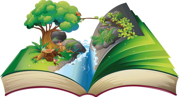 Раскрытая книга на прозрачном фоне