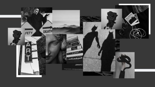 Эстетика чёрного цвета коллаж на обои