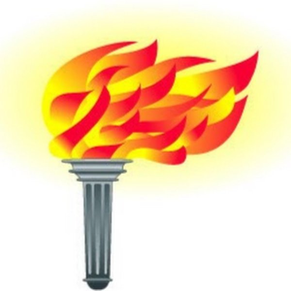 Олимпийский огонь на прозрачном фоне