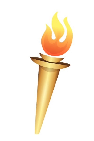 Олимпийский факел на прозрачном фоне