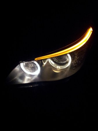 BMW e60 фары в темноте