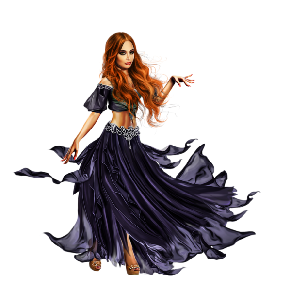Сказочные девушки на прозрачном фоне