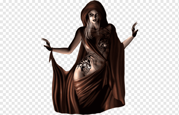 Колдунья на прозрачном фоне