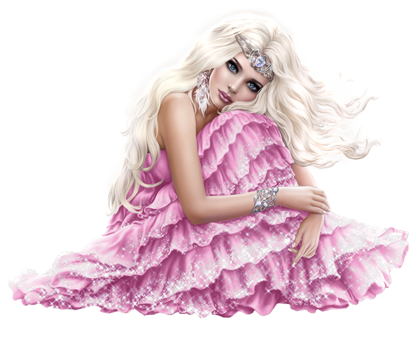 Девушка блондинка на прозрачном фоне