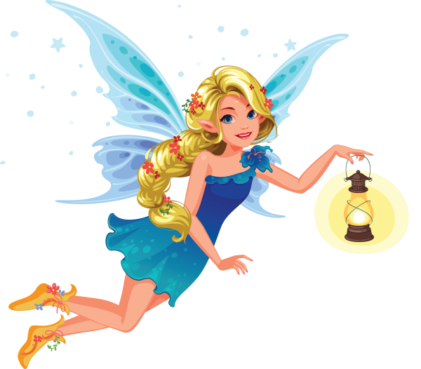 Сказочная Фея на белом фоне