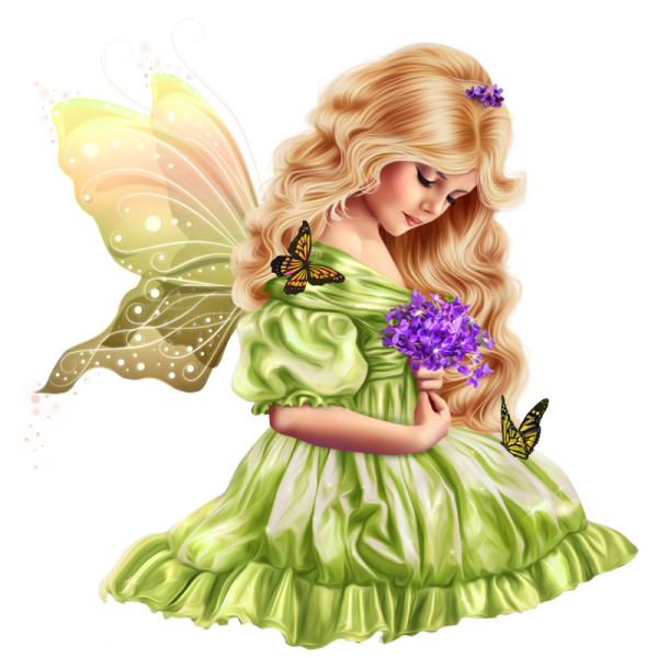 Сказочная Фея на белом фоне