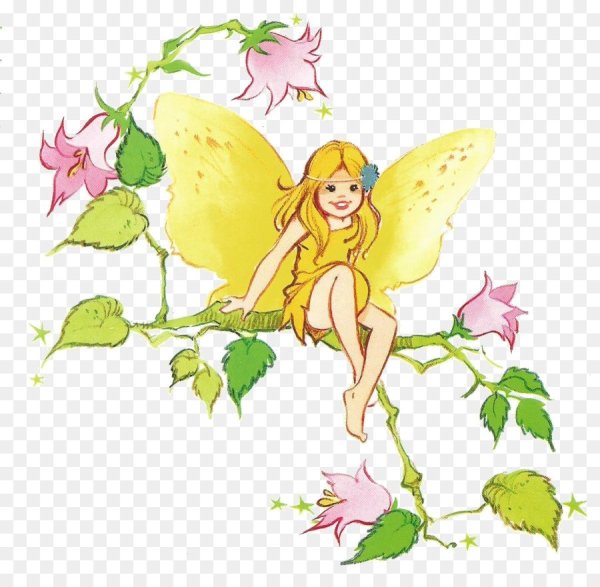 Маленькие феи на прозрачном фоне