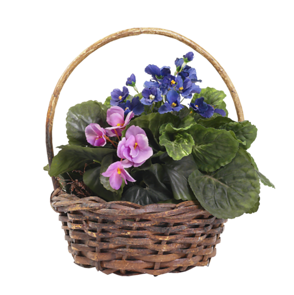 Плетеная корзинка с фиалкой