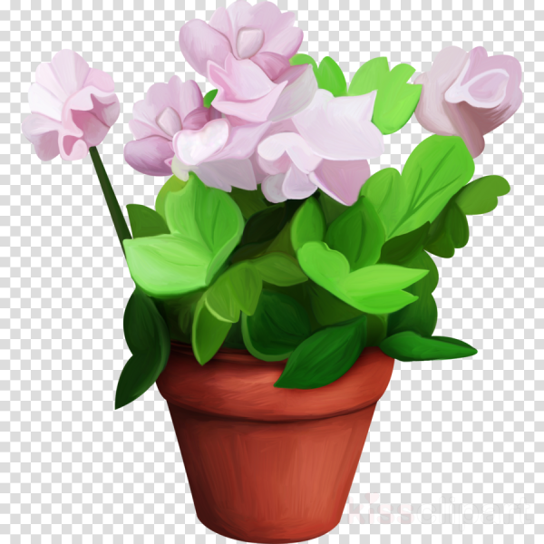 Цветок в горшке арт