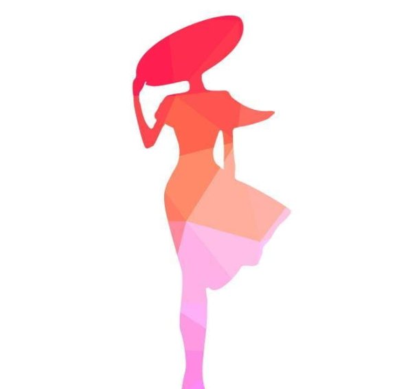 Женский силуэт цветной