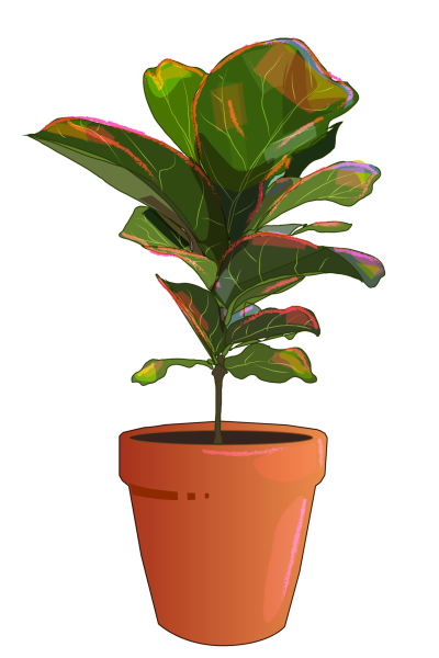 Цветок в горшке арт