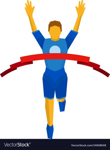 Спортсмен пересекает финишную ленту