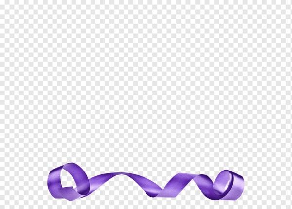 Фиолетовая ленточка на прозрачном фоне