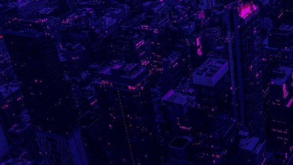 Тёмно фиолетовый город