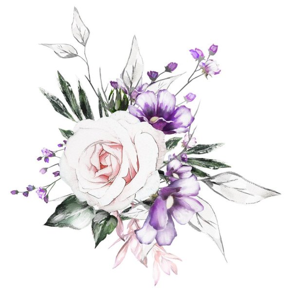 Фиолетовые розы акварель