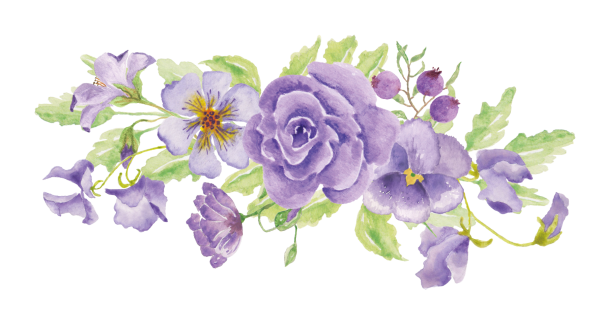 Фиолетовые цветы на прозрачном фоне