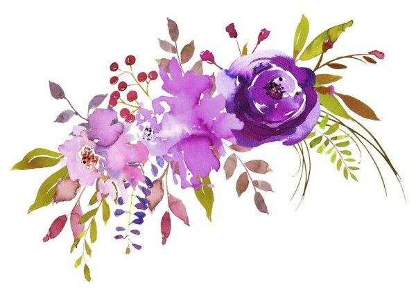 Акварельный фон фиолетовые цветы