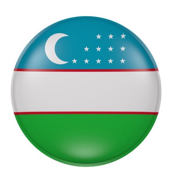 Флаг Узбекистана круглый