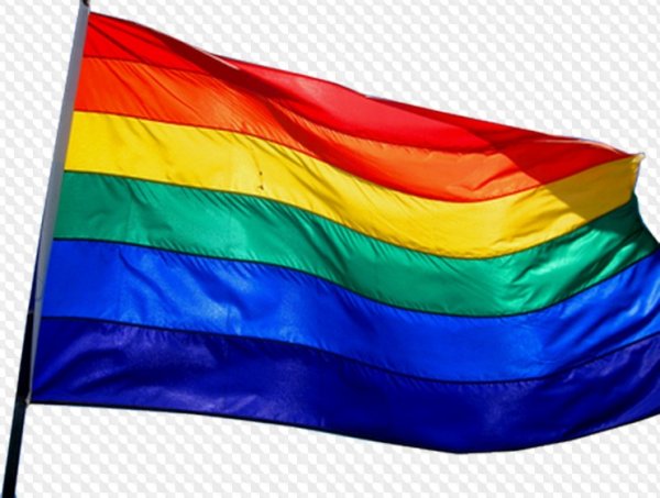 Флажок ЛГБТ на белом фоне