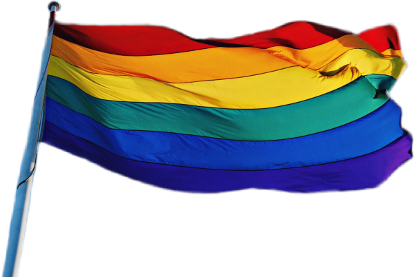 Радужный флаг на белом фоне