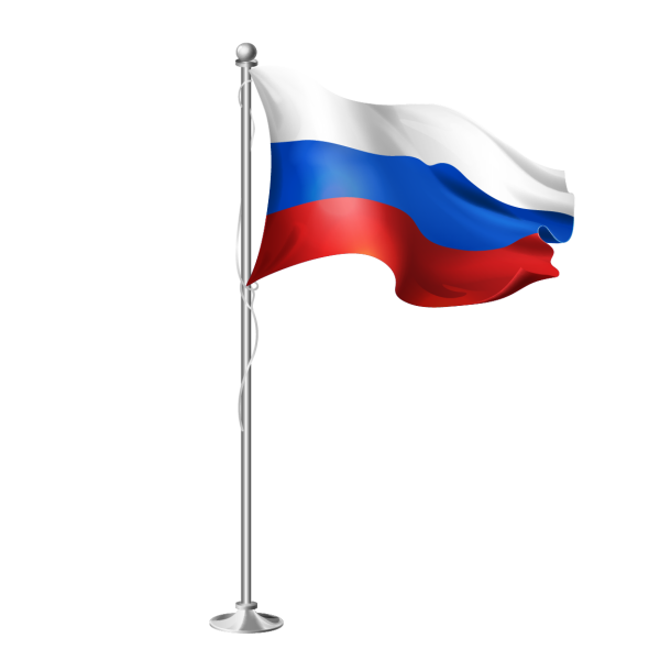 Флажок России на прозрачном фоне