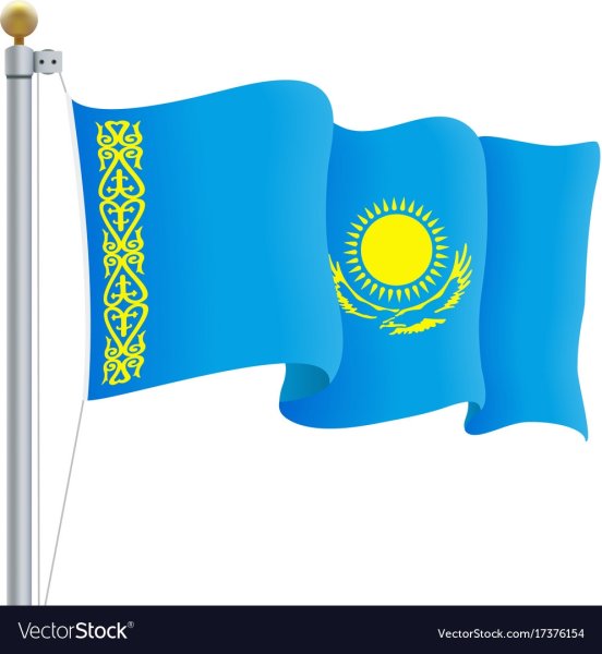 Флаг Казахстана на белом фоне