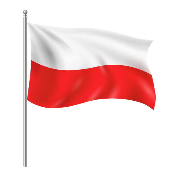 Реалистичный флаг Польши