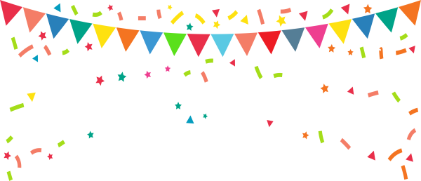 Праздничные флажки на прозрачном фоне