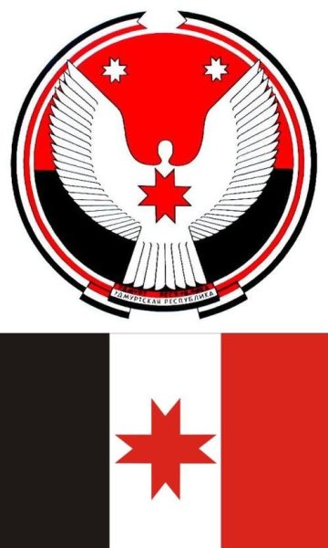 Флаг Удмуртии и герб Удмуртии