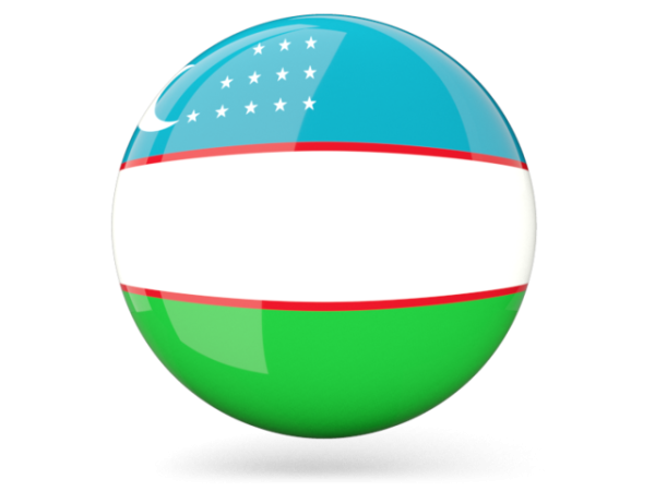 Флаг Узбекистана круглый