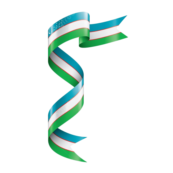 Флаг Узбекистана круглый на прозрачном фоне