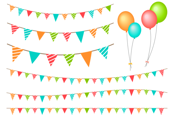 Праздничные украшения на прозрачном фоне