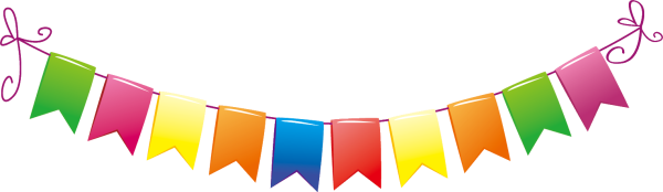 Флажки гирлянда на прозрачном фоне
