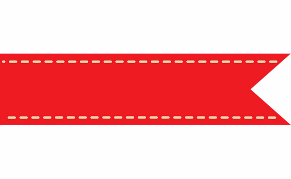 Красная лента для надписи прямая