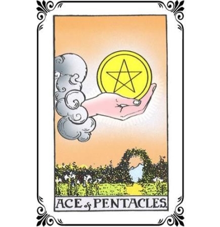 Колода Райдера Уэйта туз пентаклей