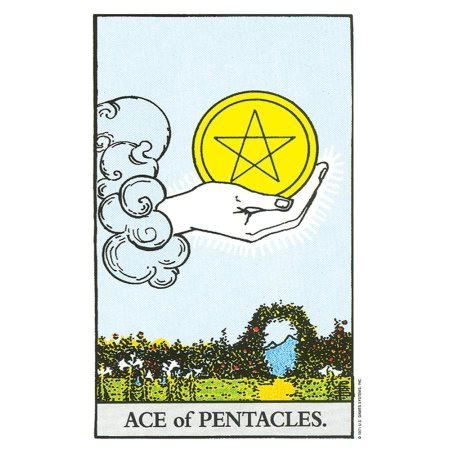 Туз пентаклей Райдер Уэйт