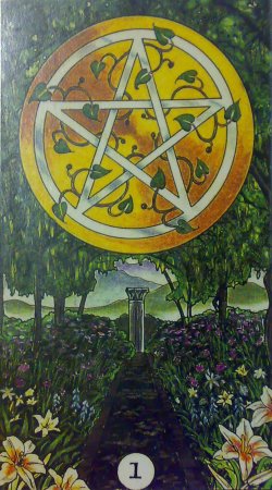 Карта Таро туз пентаклей