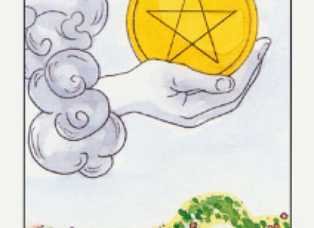 Карта Таро туз пентакли