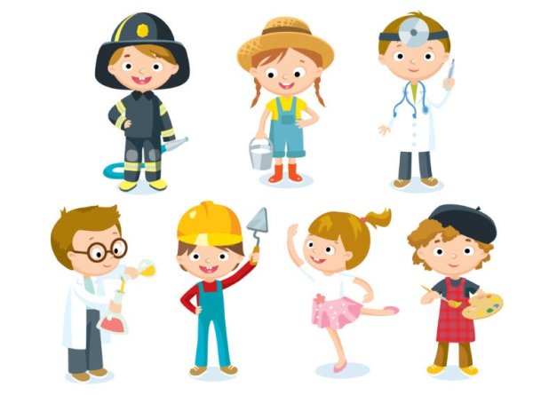 Разные профессии дети вектор
