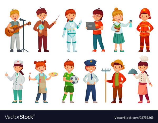 Дети профессии вектор