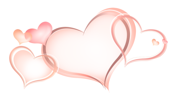 Прозрачные сердечки на прозрачном фоне