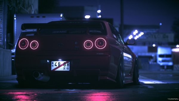 Nissan Skyline GTR r34 фиолетовый
