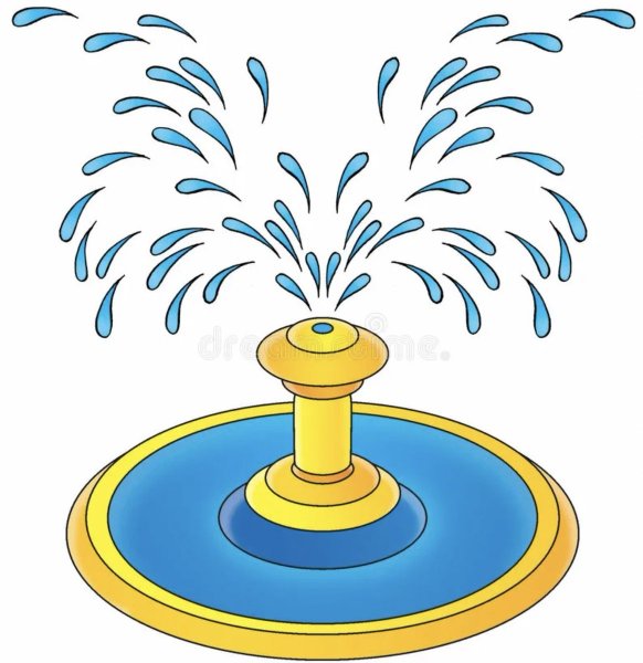 Фонтан для детей на прозрачном фоне