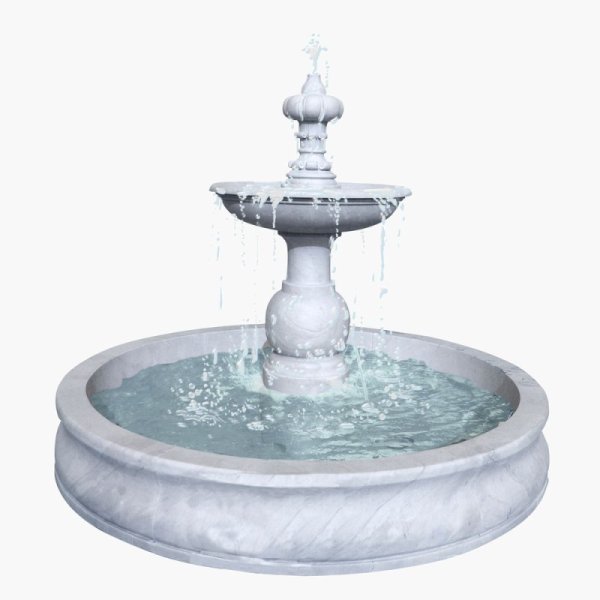 Фонтан на белом фоне