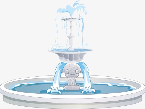 Фонтан на прозрачном фоне