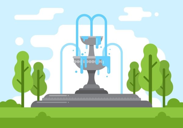 Векторное изображение фонтана