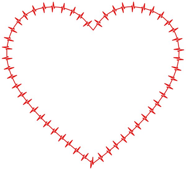 Контур сердца на прозрачном фоне для фотошопа