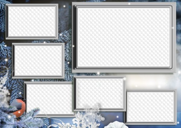 Зимние рамки для коллажа