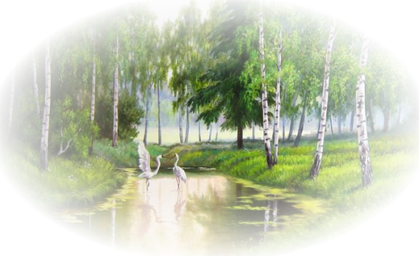 Красивый летний пейзаж на прозрачном фоне